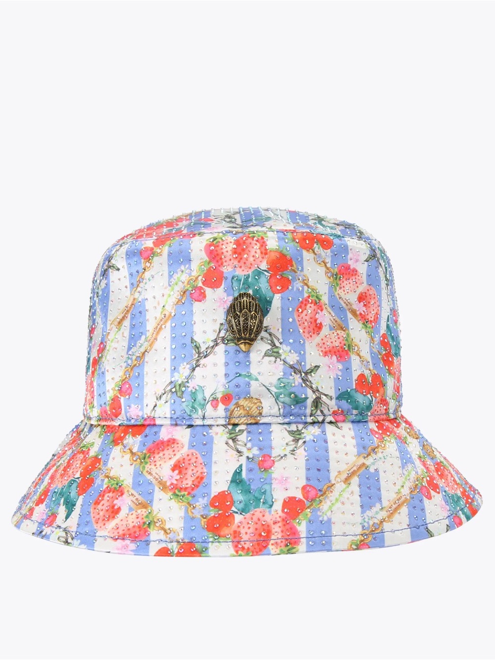 Floral Stripe Embellished Bucket Hat - Multicolor Kurt Geiger Kensington